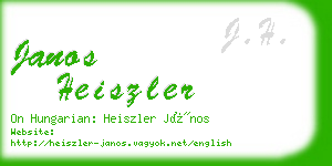 janos heiszler business card